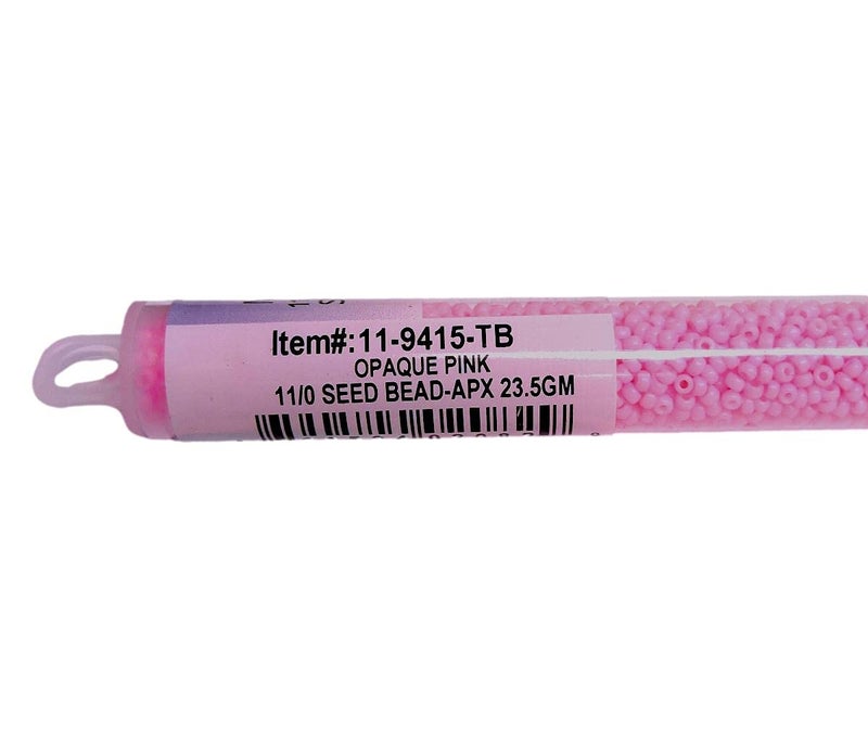 Miyuki Pink Opaque Miyuki Japanese round rocailles glass seed beads 11/0 Approximately 24 gram 5 inch tube - Image 3